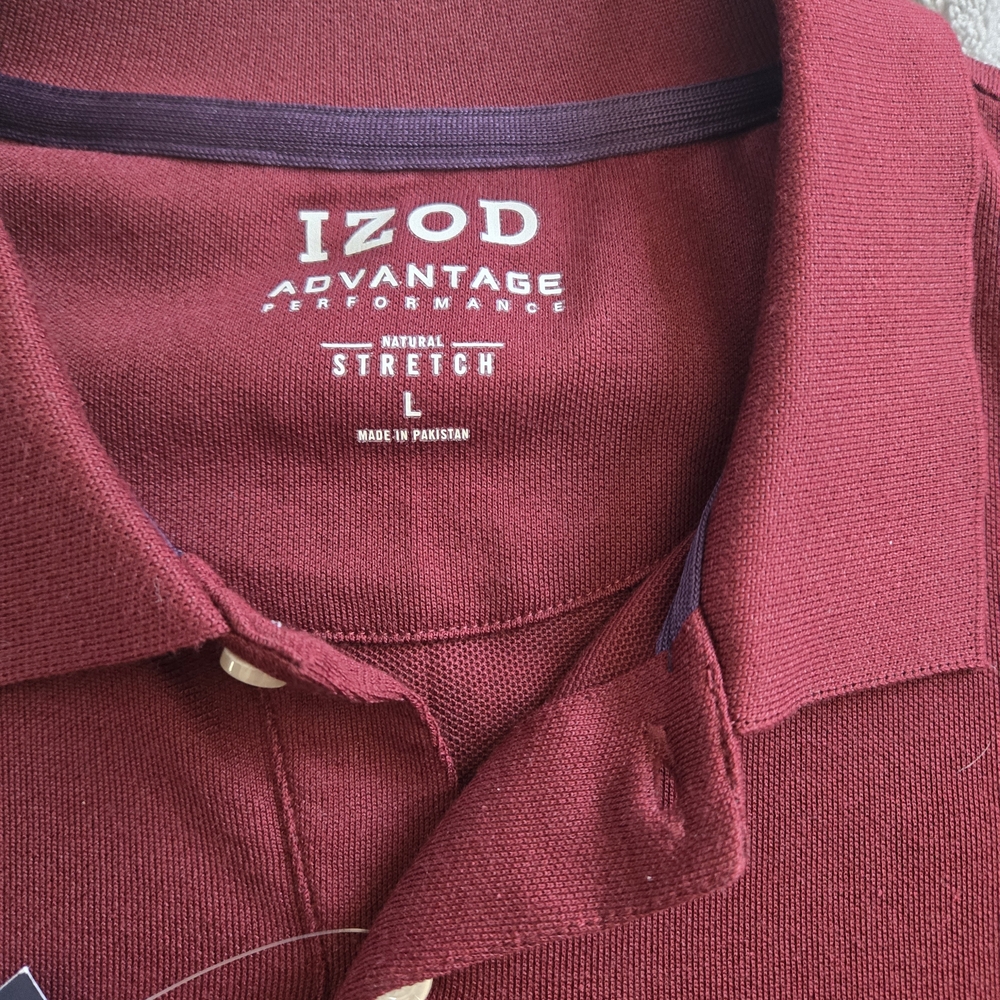 Izod Men's L Burgundy and Purple/Blue Polo Shirt & Burgandy Shorts 32x9.5 NWT - Picture 4 of 4